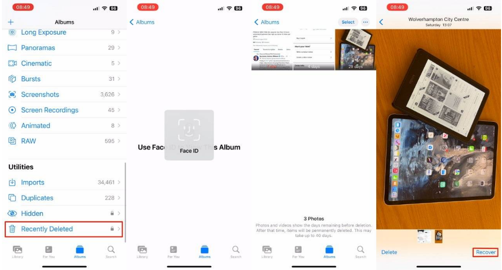 惠东苹果14维修分享 iPhone14 上恢复已删除的照片 