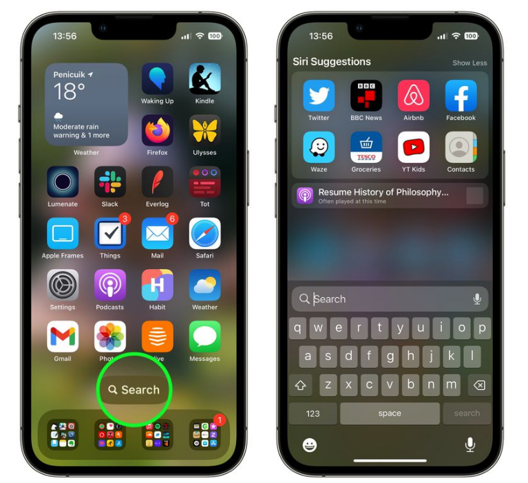 惠东苹果手机维修分享升级到 iOS 16 后，如何删除主屏幕上的搜索按钮 